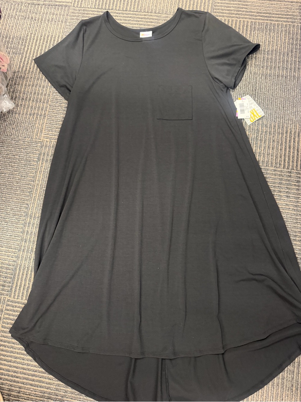 NWT LuLaRoe Noir Carly Black Short-Sleeve Dress Sz 3XL